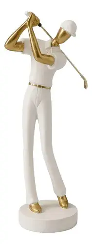 Escultura Estatua Golfista Decorativa Diseño Exclusivo Blanco 2