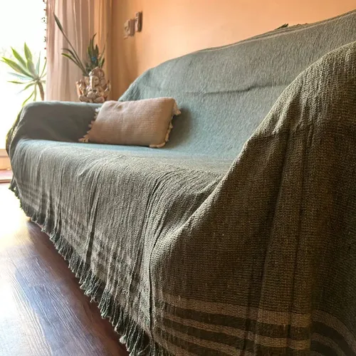 Manta Rustica Colcha Artesanal Cama O Sillon Pushkar Tienda