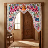 Toran Hindu 1 Metro Hecho En India Colgante Puerta O Ventana Elefantes Rosa