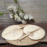 Abanico Artesanal Fibras Naturales Importado Indonesia