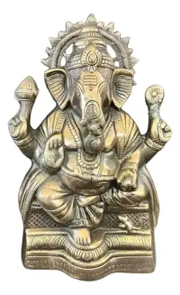 Estatuilla De Ganesha 30cm D Alto Bañada En Bronce Importada Modelo 1
