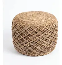 Puff Natural Yute Rustico Importado Banco Mesa Artesanal Modelo 2