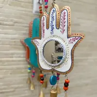 Mano Fatima De Metal De India Móvil Decorativo Hindú Campana