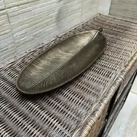 Centro De Mesa Plato Decorativo Importado Mdf Pushkar Tienda Dorado Oscuro