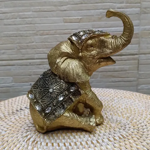 Elefante Abundancia Artesanal 20 Cm Importado Resina