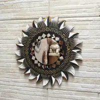 Espejos Importados Indonesia 30 Cm Sol Y Luna Con Madera Zen