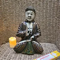 Buda En Madera De 30 Cm Importado India Tallado Y Barnizado Mix