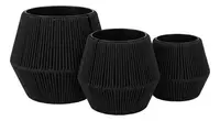 Set X3 Porta Maceta De Metal Y Hilo Maceteros Pushkar Tienda Negro