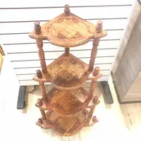 Mueble Esquinero Labrado Pintado Madera Teka De India 1.25 M Marrón