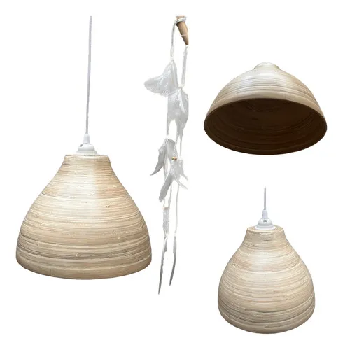 Lampara Artesanal Techo En Bambu Import Indonesia Colgante Bambú