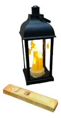 Farol Fanal Zen 3 Velas Led Incluidas 35cm Deco Oriente Zen