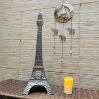 Torre Eiffel Paris 50 Cm Importada Resina Columna Decorativa Plateado