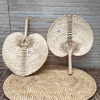 Abanico Artesanal Fibras Naturales Importado Indonesia