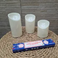 Juego 3 Velas Led C Movimiento Importadas De 11-9-7cm A Pila