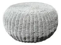 Puf Artesanal Nordico Pintado D Fibra Nartual Banco Mesa Zen