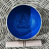 Cuenco Tibetano Mediano 13.5 Cm 7 Metales Importado 750gr Azul