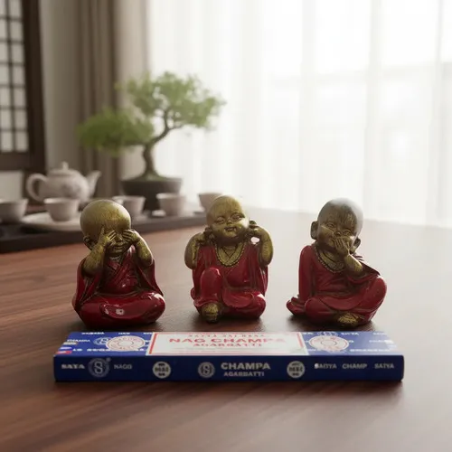 Estatuillas Resina X 3 Buda Bebe Sentidos-sabios Importadas Modelo 1