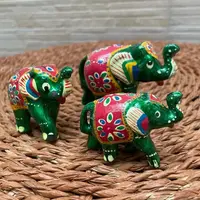 Set De 3 Elefantes De Resina Importados De India Abundancia